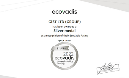 Gist receives Silver Ecovadis Rating